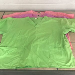 3 large scrub tops